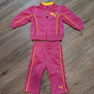 Girls size 3-6:mo Puma track set